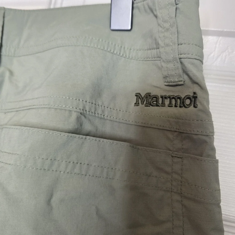 Marmot Hiking Pants Men 34 Khaki Green Stretch Technical Outdoor Gorpcore Cargo